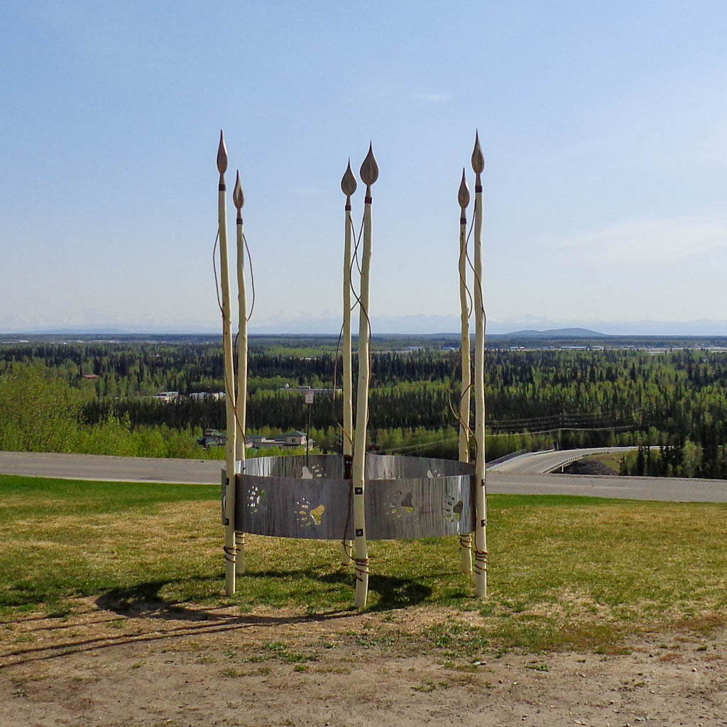 Talauti on display in front of the Museum of the North